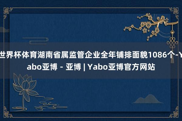 世界杯体育湖南省属监管企业全年铺排面貌1086个-Yabo亚博 - 亚博 | Yabo亚博官方网站