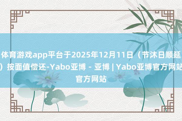 体育游戏app平台于2025年12月11日（节沐日顺延）按面值偿还-Yabo亚博 - 亚博 | Yabo亚博官方网站