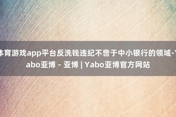 体育游戏app平台反洗钱违纪不啻于中小银行的领域-Yabo亚博 - 亚博 | Yabo亚博官方网站
